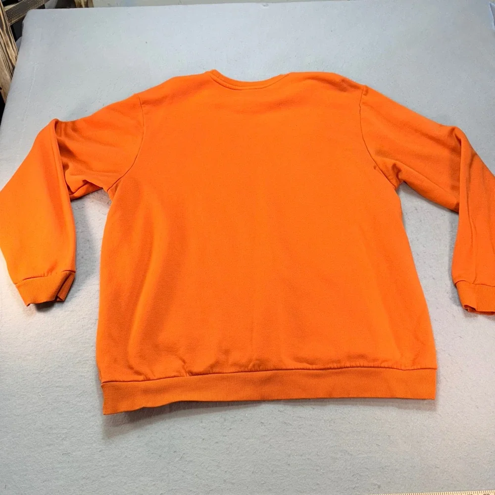 Adidas Crewneck‎ Sweatshirt Pullover Jumper Orange White Logo Mens 2XL